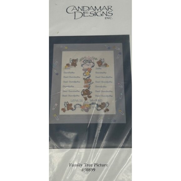 Candamar Designs Family Tree Picture Cross Stitch Kit #50899 Ancestry Vintage - Picture 1 of 4
